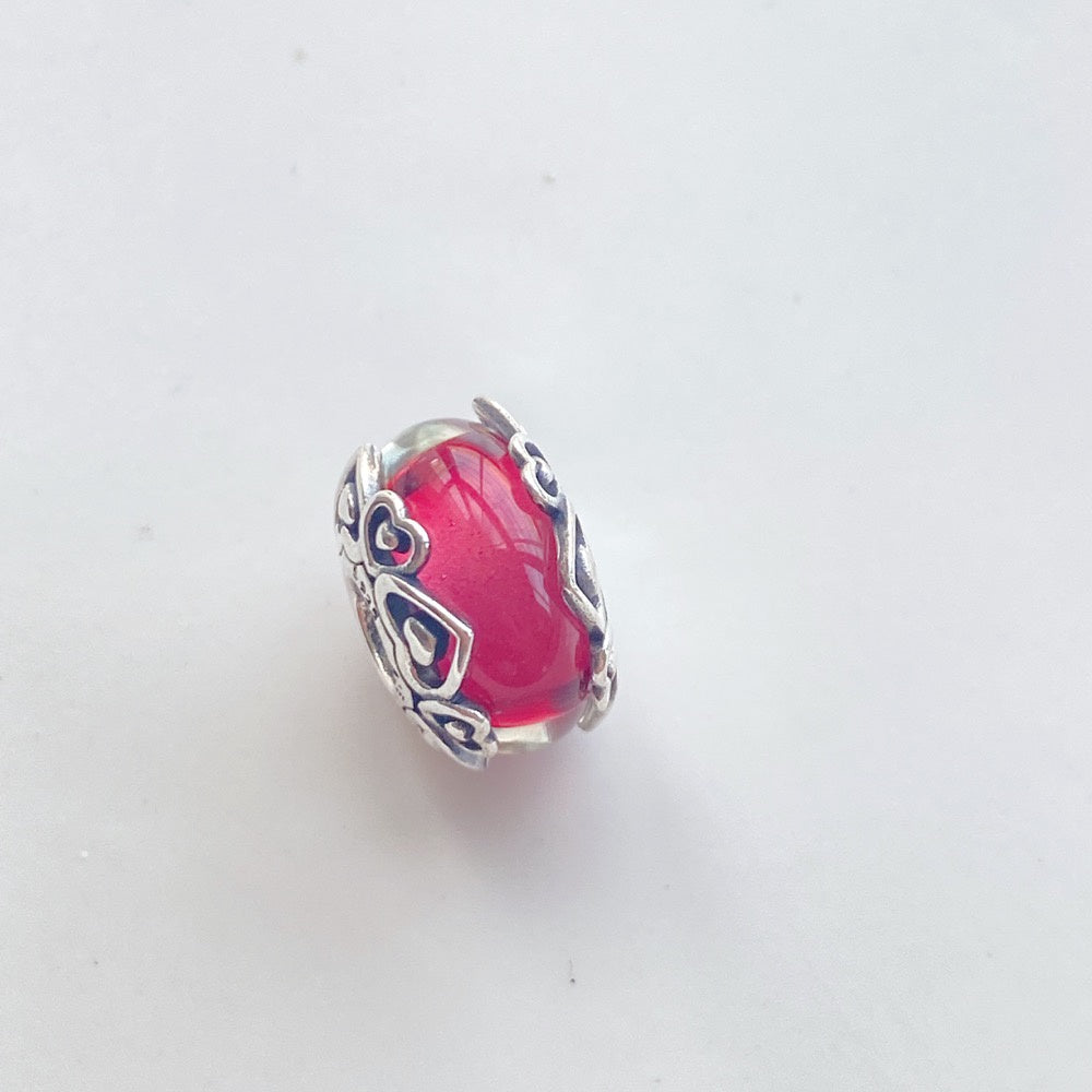 【Moments】Reveal Your Love Pink Murano Glass Charm 791159C00 glass 925 silver 8 lucky number