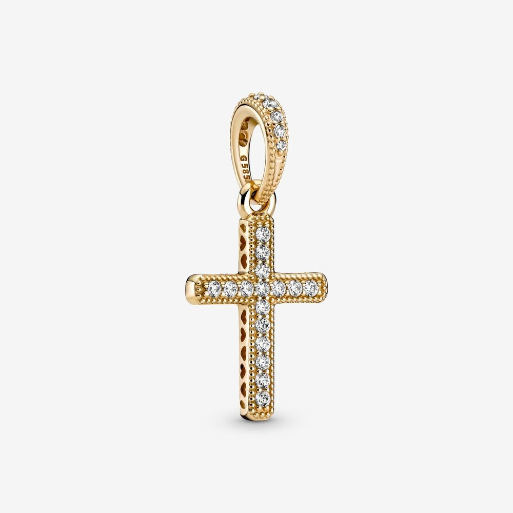 【Moments】Pan Gold Sparkling Cross Pendant 397571CZ 925 silver Gold 359521C01 Sterling Silver