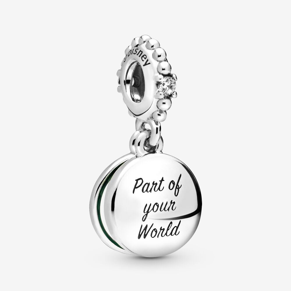 【Moments】Pan Disney Ariel Hanging Charm 925 Silver for women pendant 798231CZ Green Mermaid