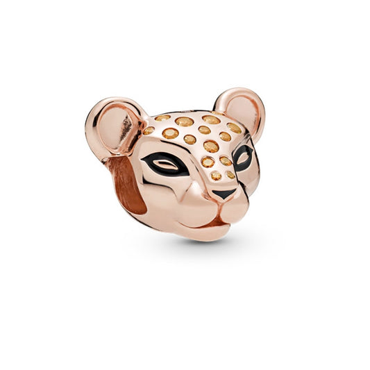 【Moments】PAN ROSE LIONESS CHARM 925 Silver Rose gold Leopard Animal