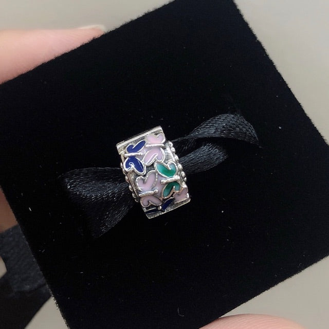 【Moments】BUTTERFLY ARRANGEMENT CHARM 925 silver purple flower butterfly blue clip 797863ENMX