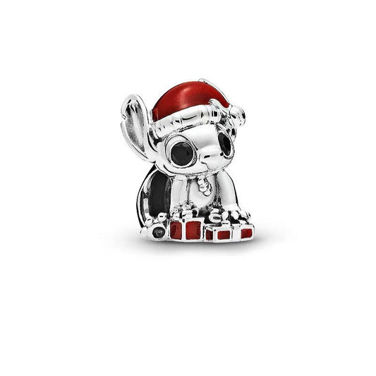 【Moments】Disney Stitch Christmas Charm 925 Silver for women red 798452C01 Christmas new style for pan