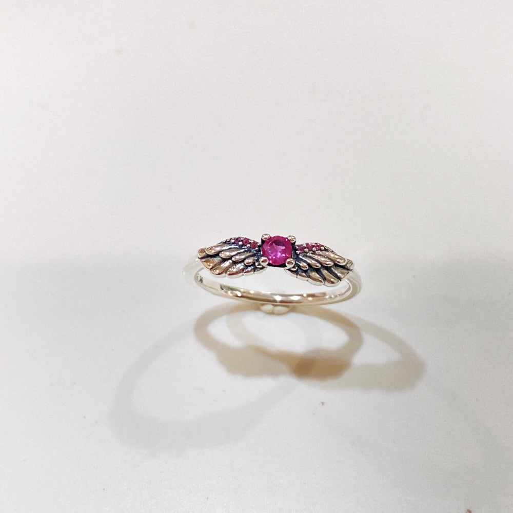 PAN Sparkling Angel Wings Ring 198500C02 925 silver Sterling silver Pink Crystals ring women