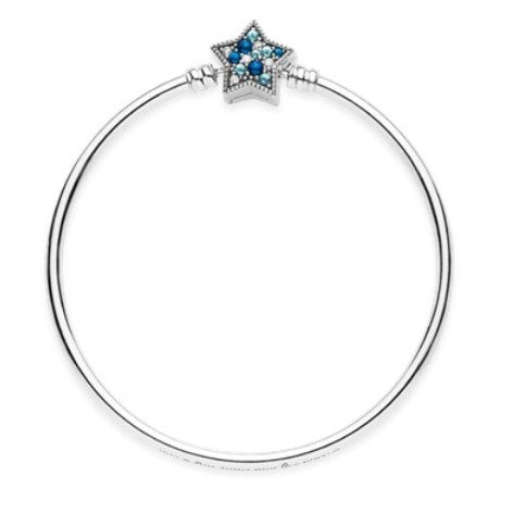 【Moments】Star clasp Bangle 925 silver blue stat  597534NCBMX