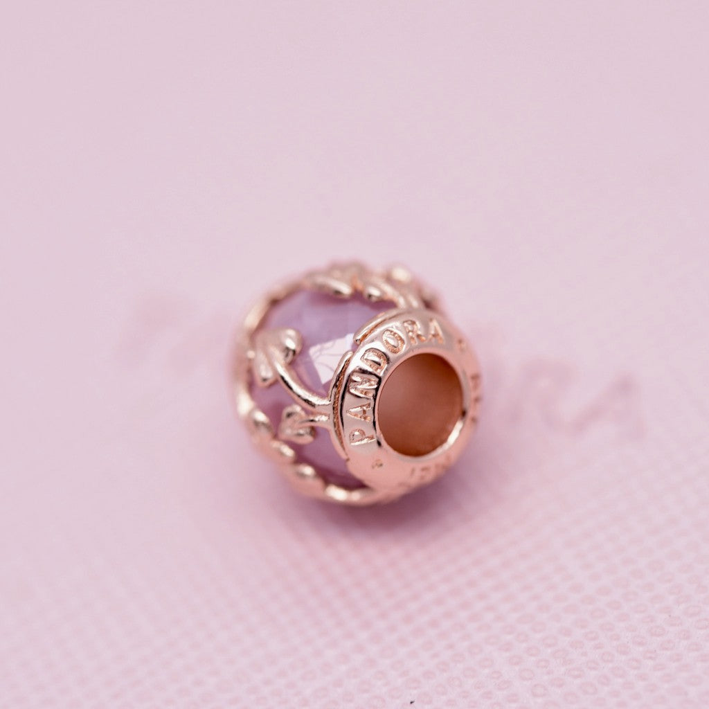 【Moments】Pan Rose Pink Decorative Leaves Charm 925 Silver rose gold for women 788238SSP