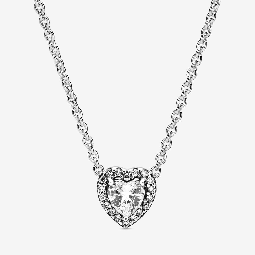 PAN Elevated Heart Necklace 925 silver  for women diamond 398425C01