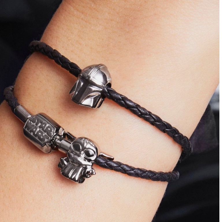 【Moments】PAN Moments Star Wars™ Clasp Double Black Leather Bracelet 925 silver 540031C00-D