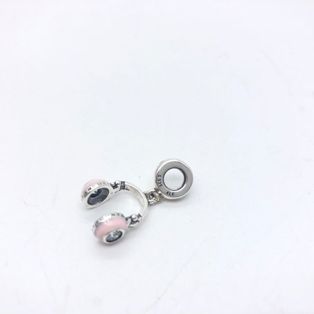 【Moments】Pink Headphones charm 925 silver pendant for pan 797902EN160