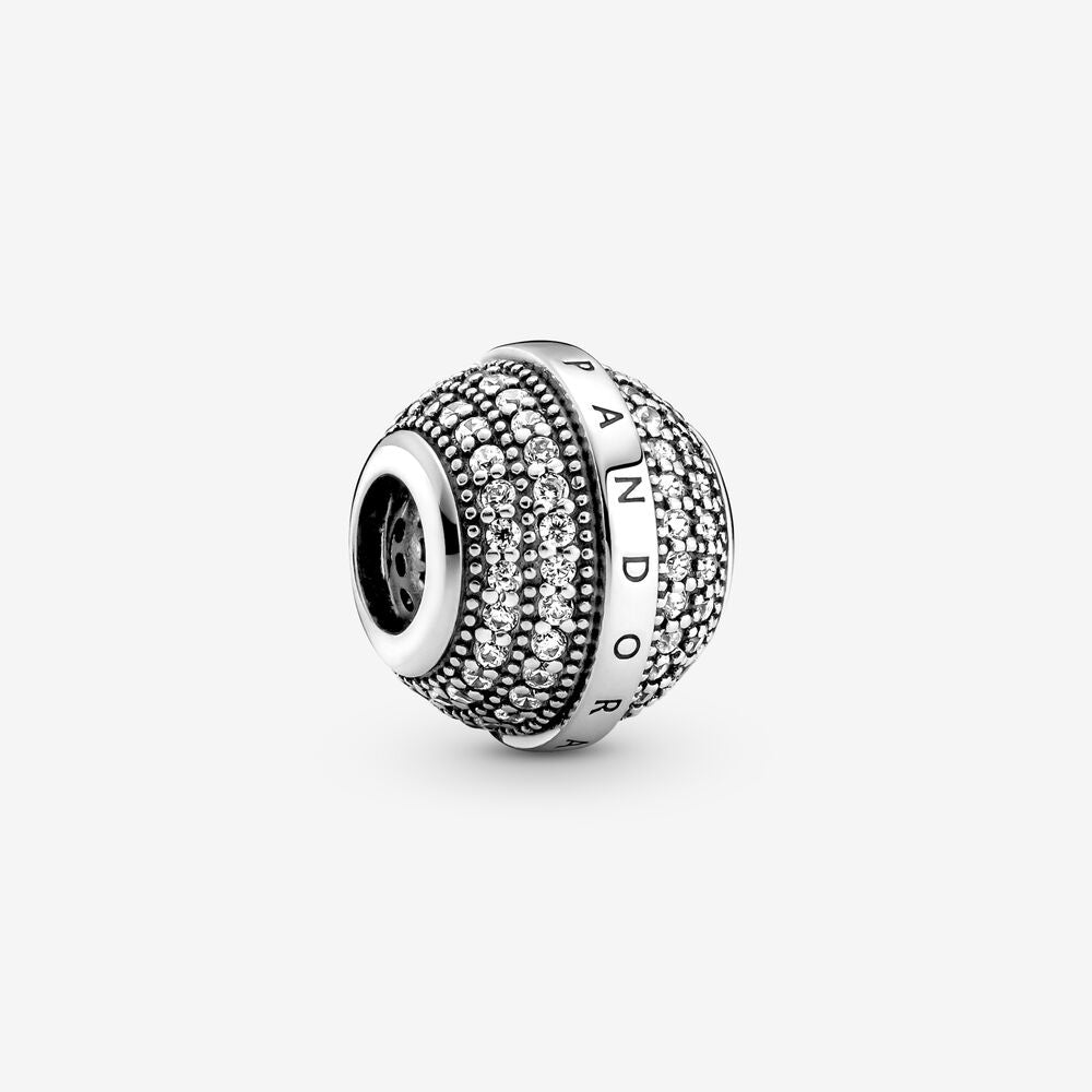 【Moments】PAN Pave & Logo Charm 799489C01 925 Sterling silver zircon