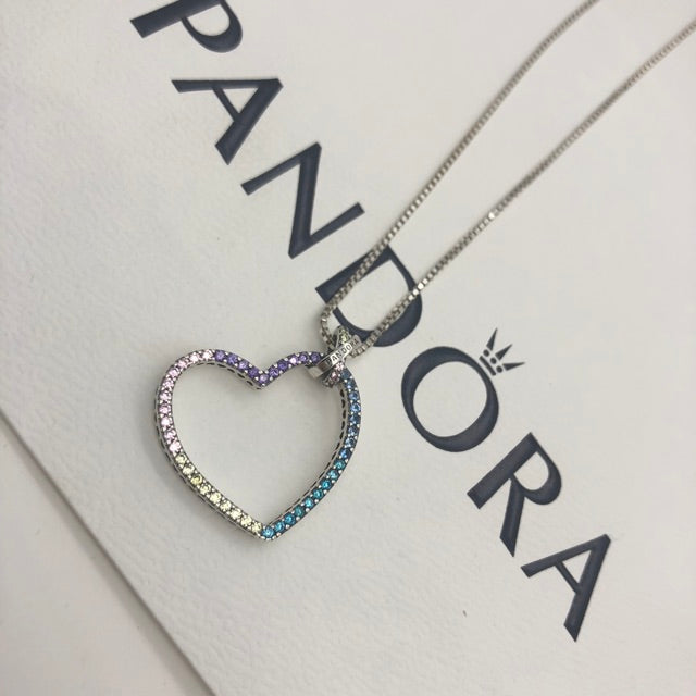 【Moments】PAN Multi-colour Heart Necklace 925 silver Pendant 397070NRPMX