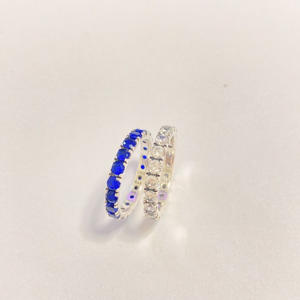 PAN Sparkling Row Eternity Ring 925 silver women diamond silver rose gold blue 190050C01