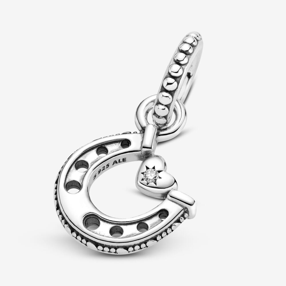 【Moments】PAN People Good Luck Horseshoe Dangle pendant Charm 799157C01 925 silver