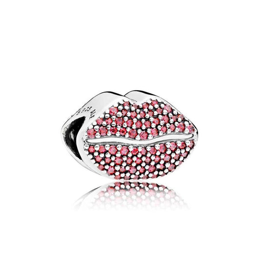 【Moments】 Pan KISS MORE CHARM 925 Silver Red CZ for women 796562CZR red