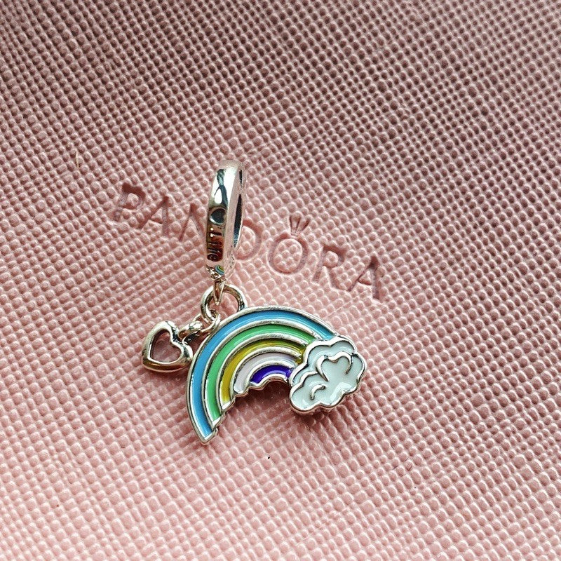 【Moments】Rainbow of Love Hanging Charm 925 silver 797016ENMX pink blue pendant charm