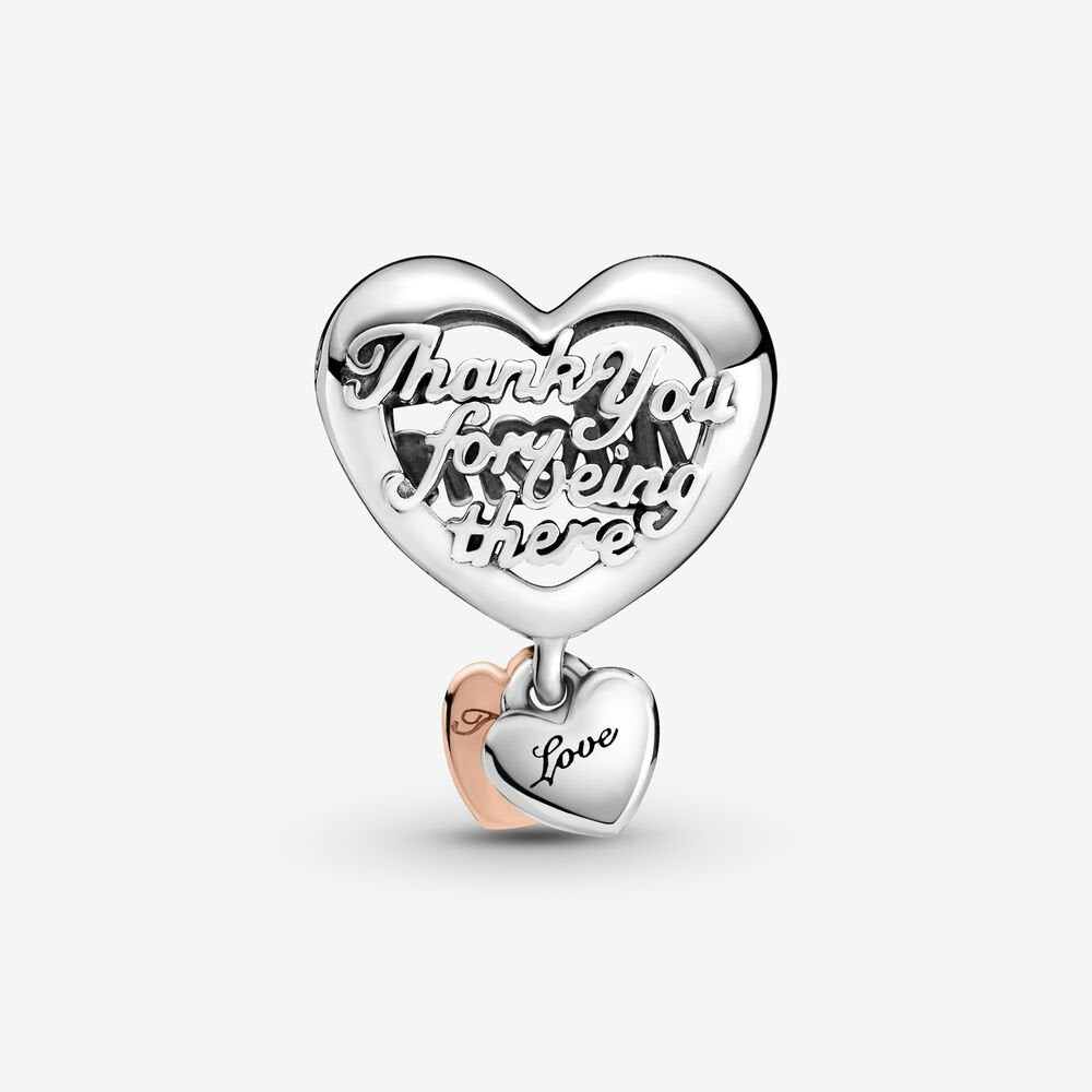 【Moments】Pan Thank You Mum Heart Charm 789372C00 925 Silver Green Pendant Mother's Day 2021