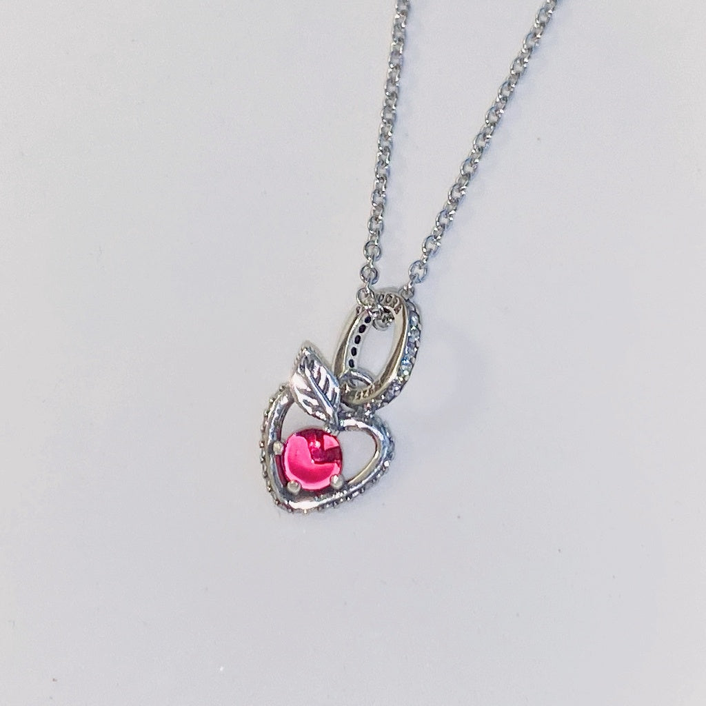 【Moments】Disn** Snow White Apple Pendant charm 399553C01 Red crystal 925 silver Poison apple