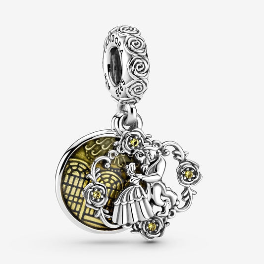 【Moment】PAN Dis*** Beauty and the Beast Dancing Dangle Charm 799014C01 925 Sterling Silver for women