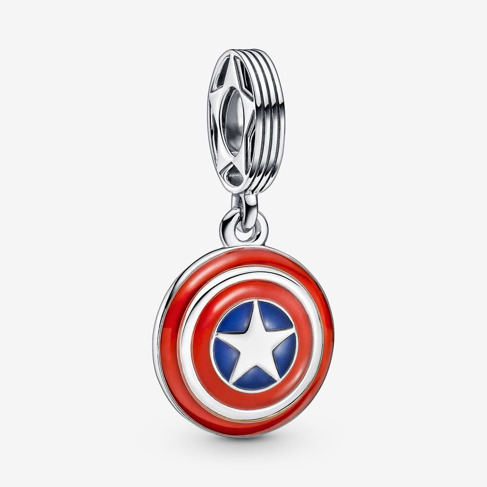 【Moments】PAN Mar The Avenger Marvel Captain Ameri Shield Dangle Charm 925 silver 790780C01