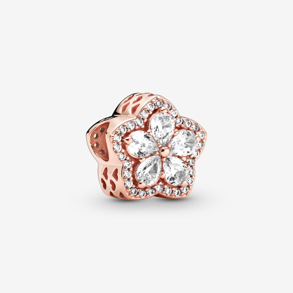 【Moments】Pan Sparkling Snowflake Pavé Charm 789224C01 925 silver Rose gold 799224C01