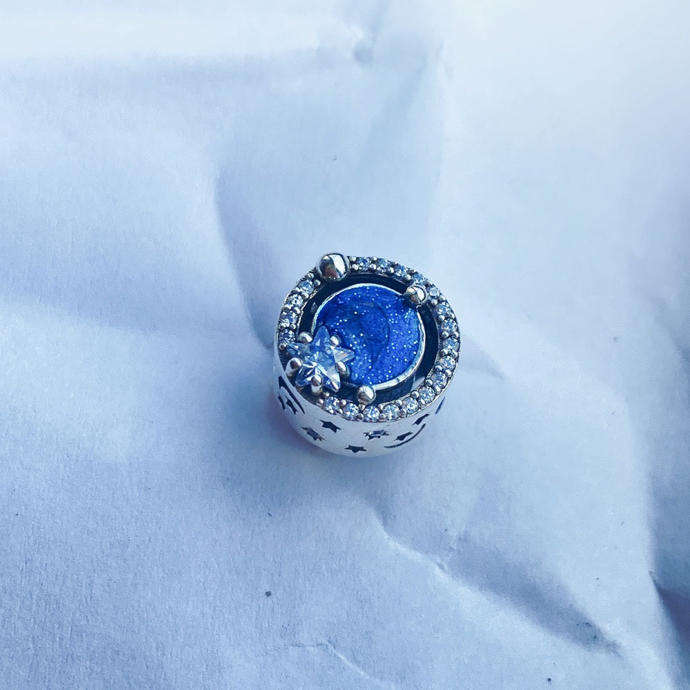 【Moments】Pan A Trip To The Galaxy Charm 790028C01 Sterling silver 925 Silver blue star