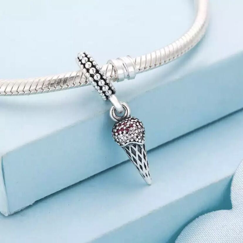 【Moments】Pan ice cream Charm 925 Silver for women pendant  diamond 791710CZR
