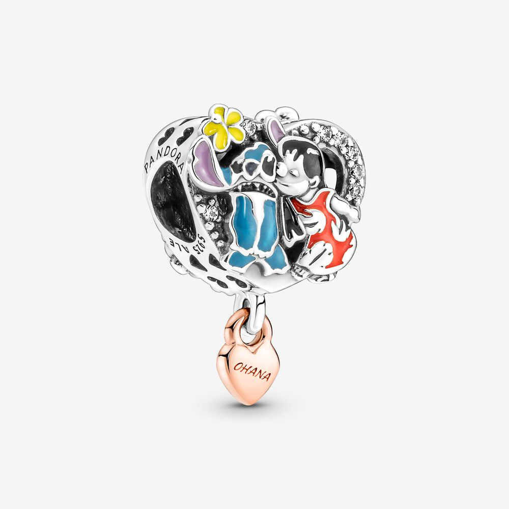 【Moments】Pan Ohana Lilo & Stitch Inspired Charm 781682C01 cartoon 925 silver heart pendant