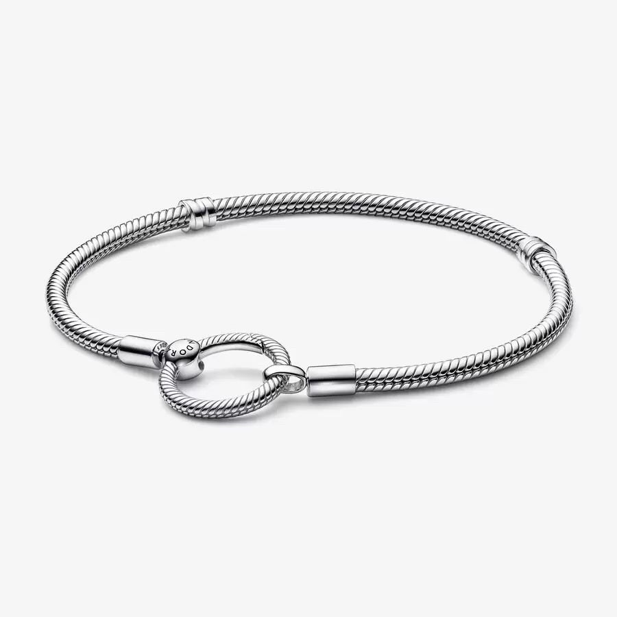 【MOMENTS】PAN Moments O Closure Snake Chain Bracelet 925 circle contracted DIY Sterling Silver