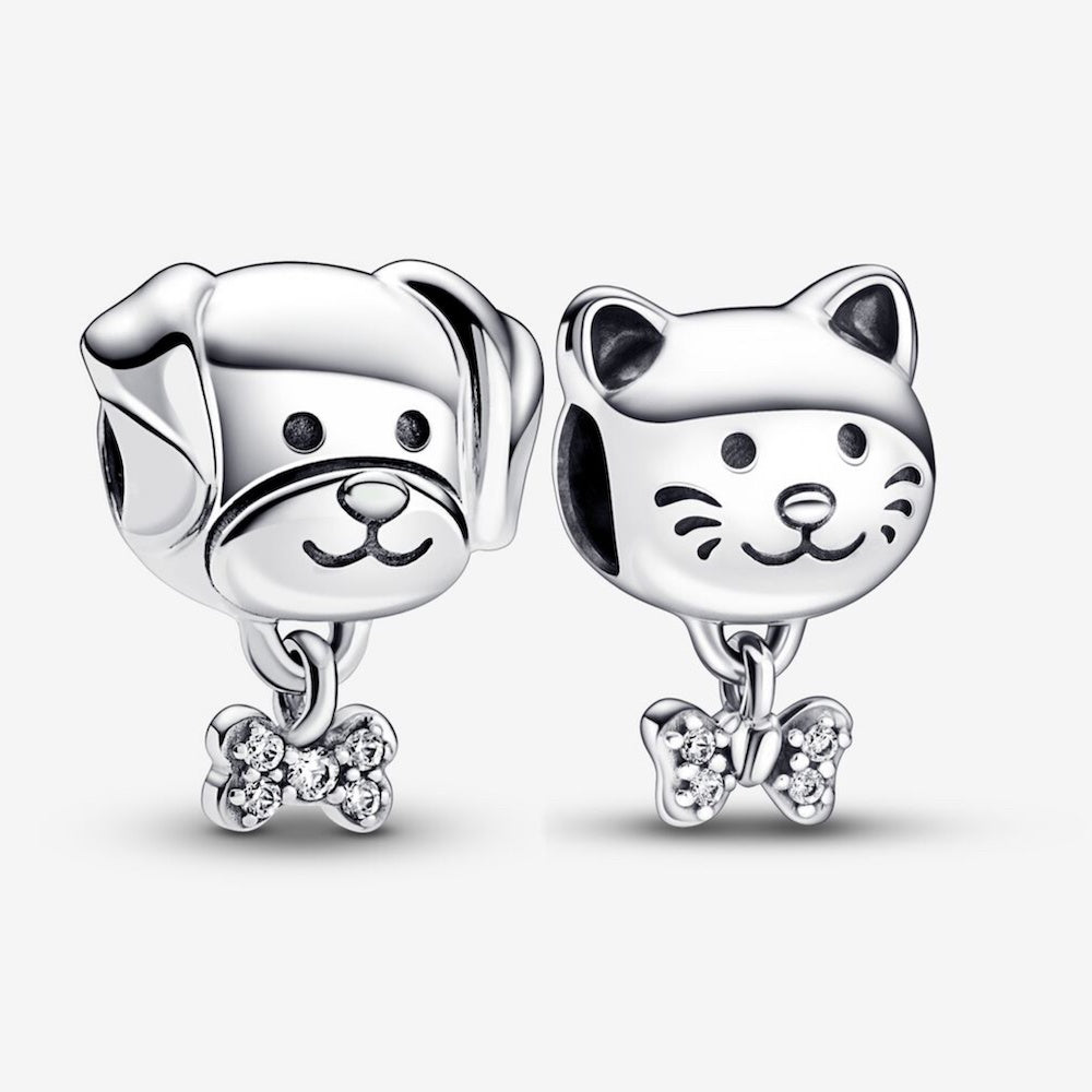 【Moments】PAN Pet Dog｜Cat & Bone Charm Sterling silver 925 silver simple animal Cute 792254C01 792255C01