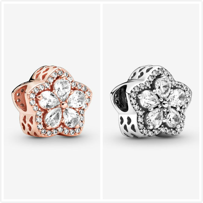 【Moments】Pan Sparkling Snowflake Pavé Charm 789224C01 925 silver Rose gold 799224C01