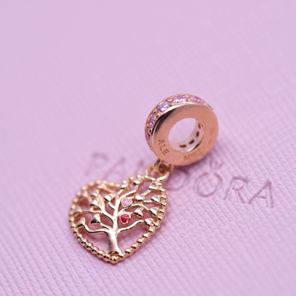 【Moments】Pan Rose Tree of Love Hanging Charm 925 Silver rose gold for women pendant 786592CZSMX