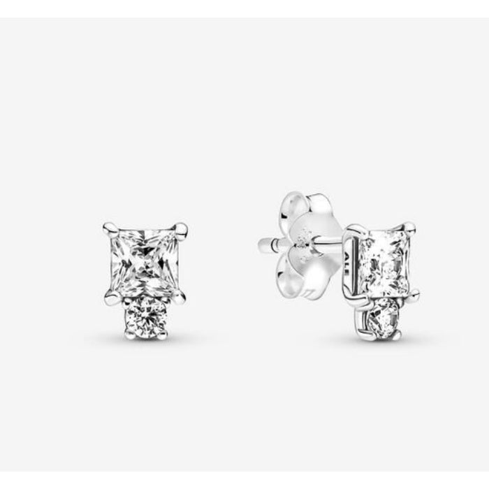 PAN Sparkling Round & Square Earrings 925 Sterling Silver 290036C01 Zirconia for women girls