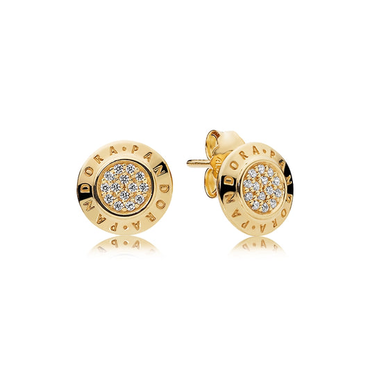 Signature Earrings Shine gold 925 silver diamond earring Stud 260559CZ