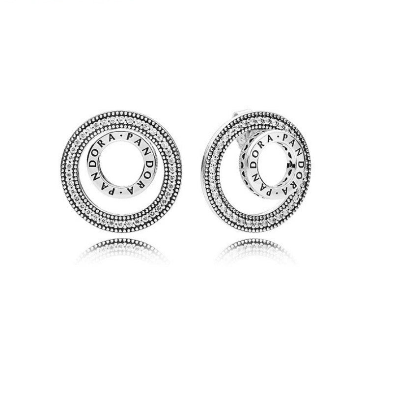 PAN Can transform multiple styles 2in1 Forever Signature Earrings 925 silver diamond 297446CZ