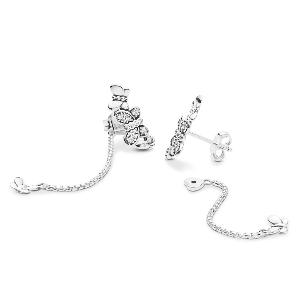 PAN BEDAZZLING BUTTERFLIES HANGING EARRINGS 925 silver 297964CZ