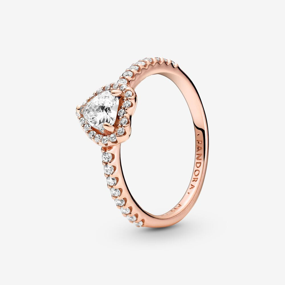 PAN Elevated Heart Ring 925 silver women diamond silver rose gold blue pink green ring