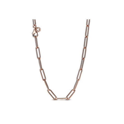 Pan Long Link Cable Chain Necklace rose gold 388349 Compatible With【Moments】DIY chain