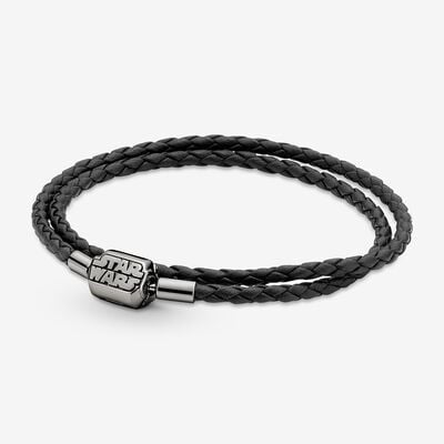 【Moments】PAN Moments Star Wars™ Clasp Double Black Leather Bracelet 925 silver 540031C00-D