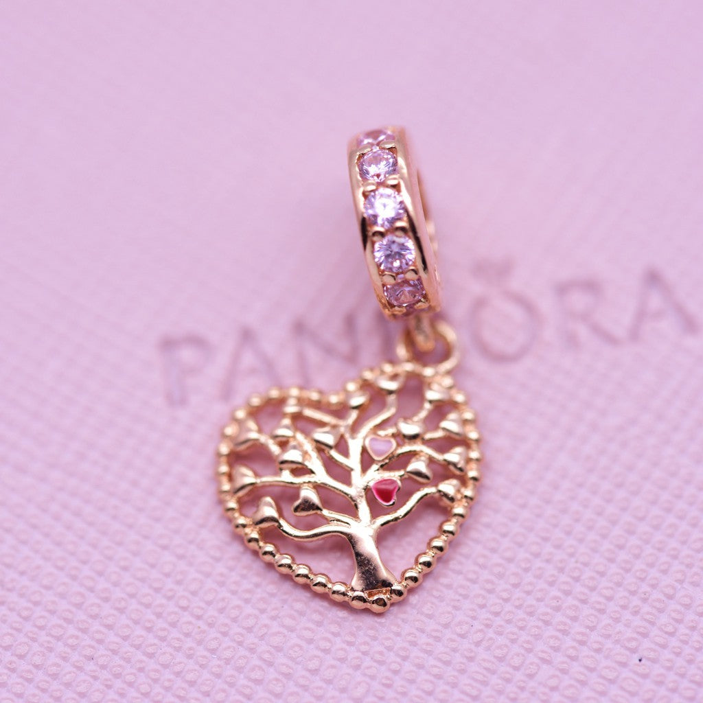 【Moments】Pan Rose Tree of Love Hanging Charm 925 Silver rose gold for women pendant 786592CZSMX