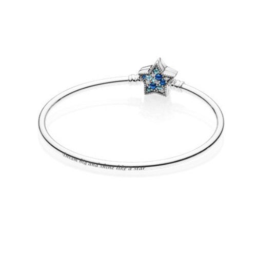 【Moments】Star clasp Bangle 925 silver blue stat  597534NCBMX