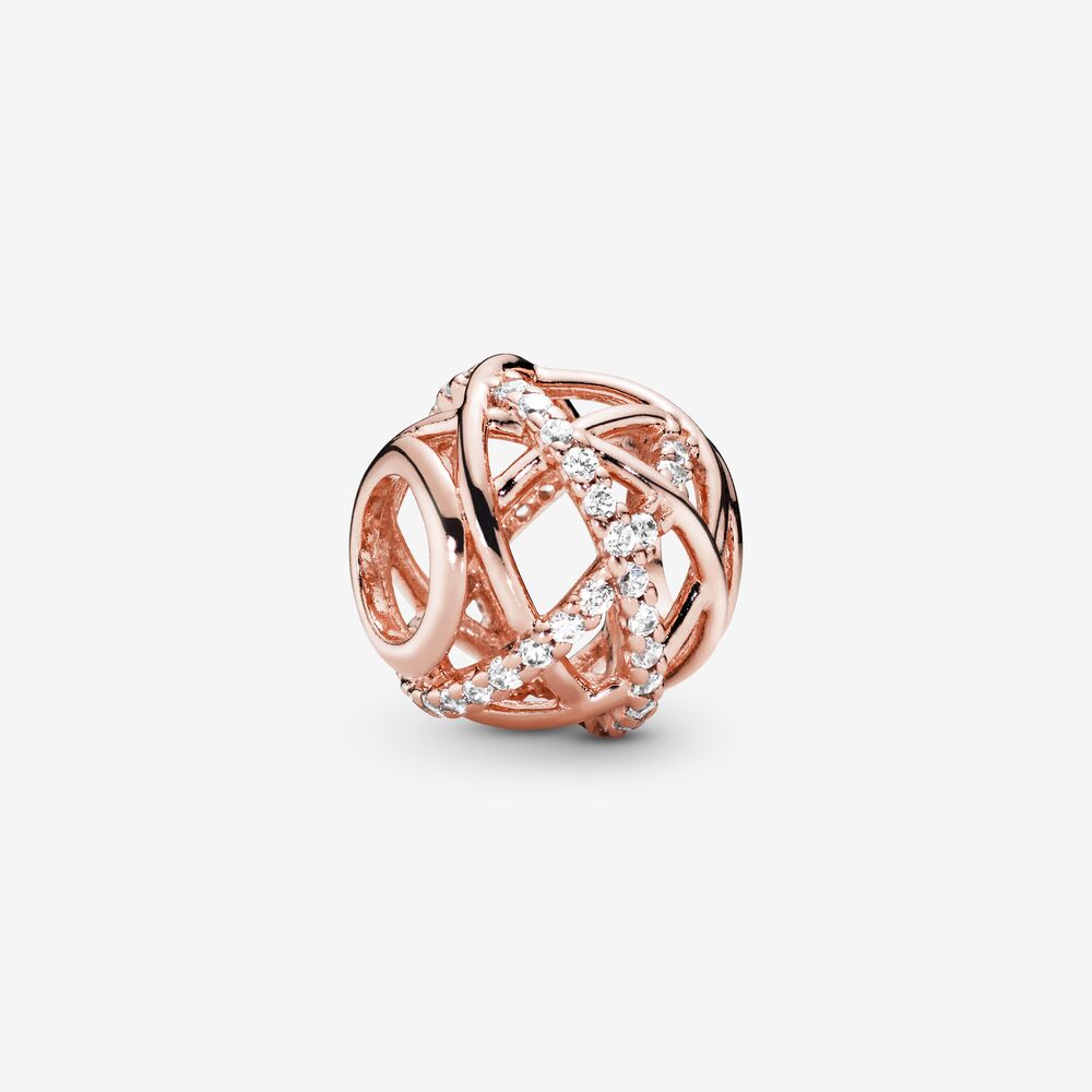 【Moments】Sparkling Lines Openwork Charm 791388CZ Rose gold 925 Silver 781388CZ 750827CZ