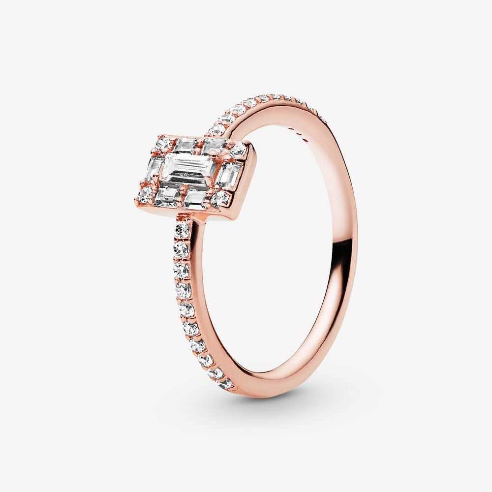 PAN Luminous Ice Ring 925 silver rose gold ring women 187541CZ 197541CZ