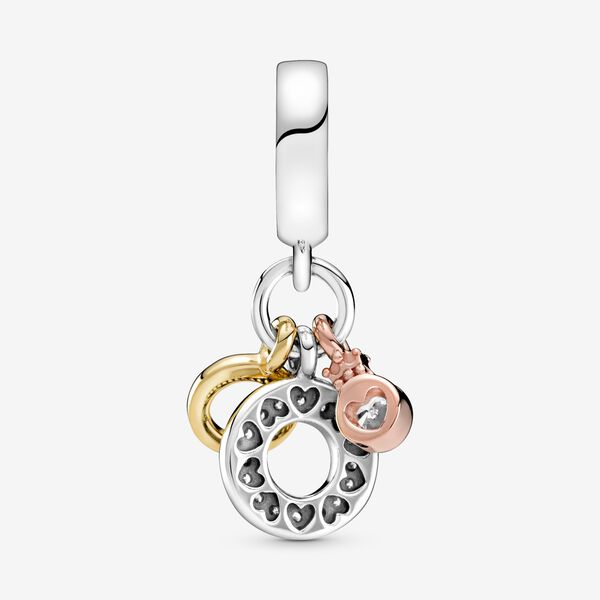 【Moments】PAN Triple Monogram & Logo Dangle Charm 799044C01 925 rose gold LOGO pendant charm 2020 new