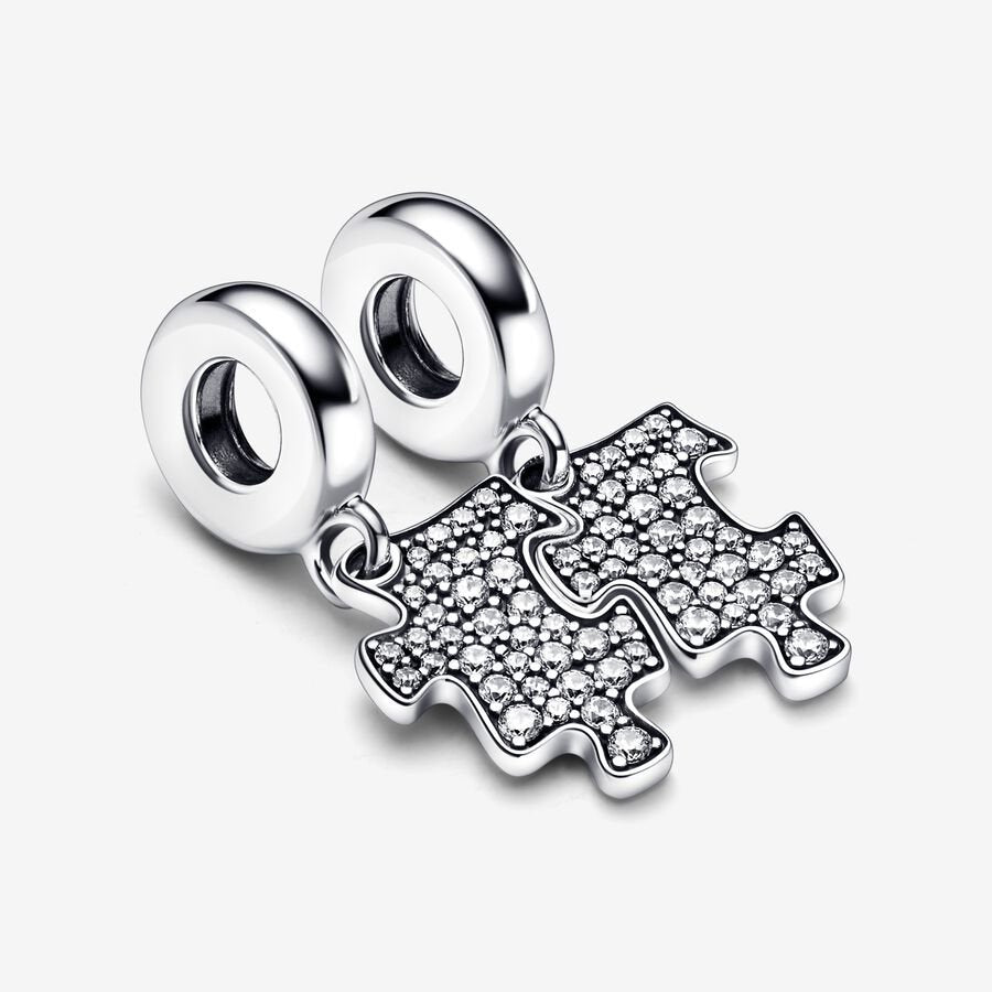 【Moments】PAN Sparkling Puzzle Piece Dangle Charm Sterling silver 925 silver simple 792241C01