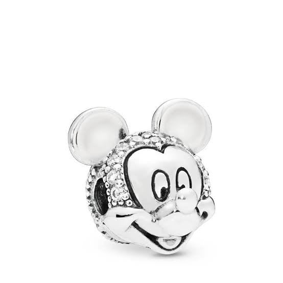 【Moments】Disn** Pan Minnie Mouse Charm Mickey charm zirconia 925 Silver clip bracelet 797495CZ 797496CZS