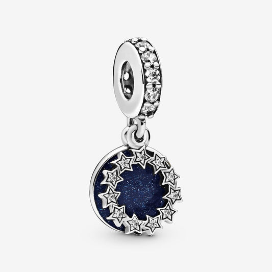 【Moments】Pan Inspirational Stars Dangle Charm 925 Silver for Blue women pendant 798433C01