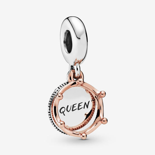 【Moments】Pan Rose Regal Queen Crown Hanging Charm 925 Silver for women pendant 788255