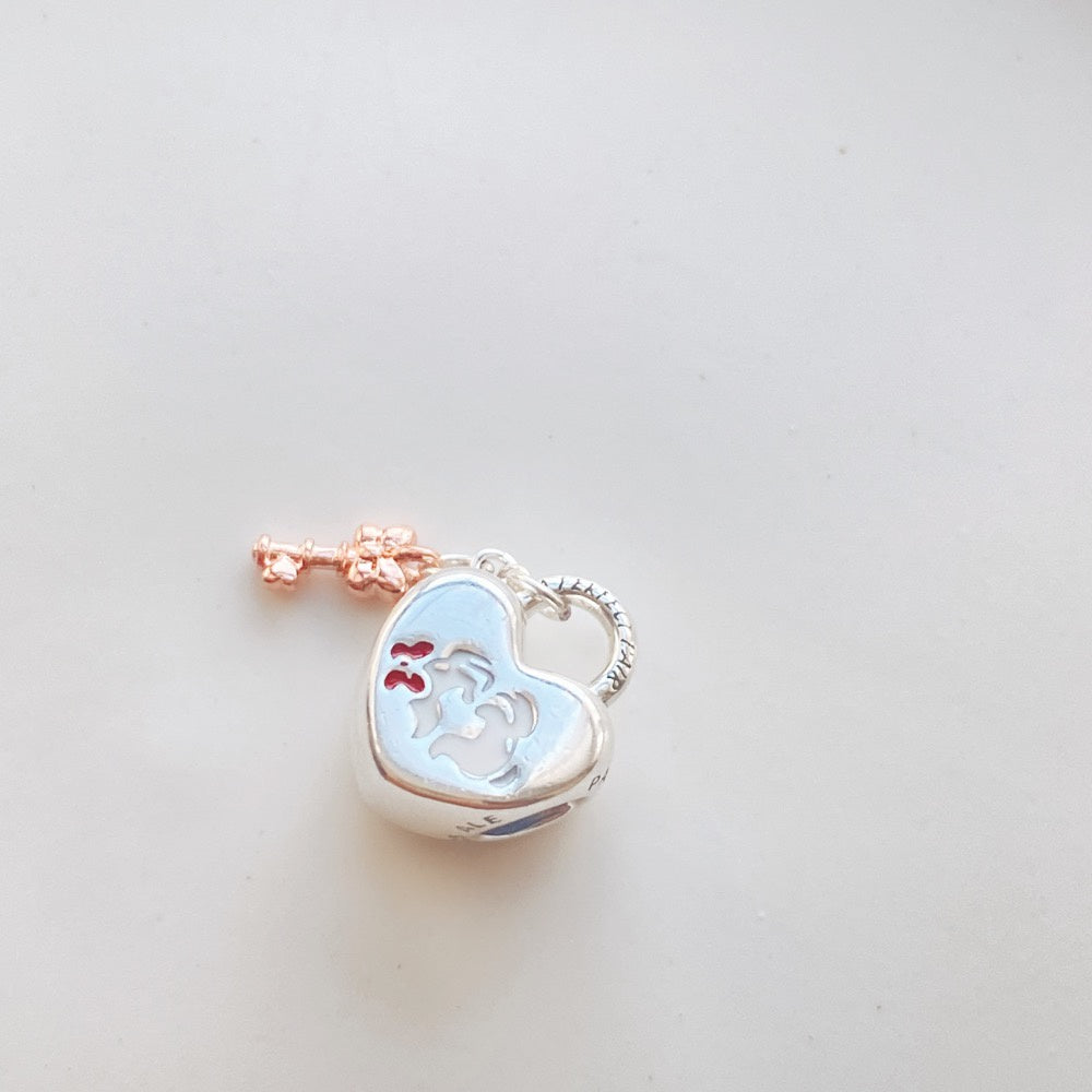 【Moments】PAN Padlock & Heart Key Charm 925 silver 780109C01 spherical Heart key Dis