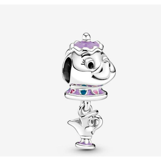 【Moment】PAN Dis** Beauty and the Beast Mrs. Potts and Chip Dangle Charm 799015C01 925 Silver