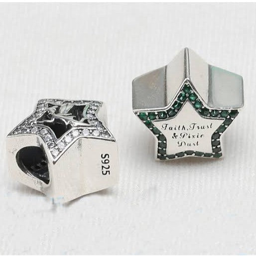 [Moments) Pan Disney Tinkerbell Star Charm 925 Silver for women bracelet 791920NPG 791920CZ