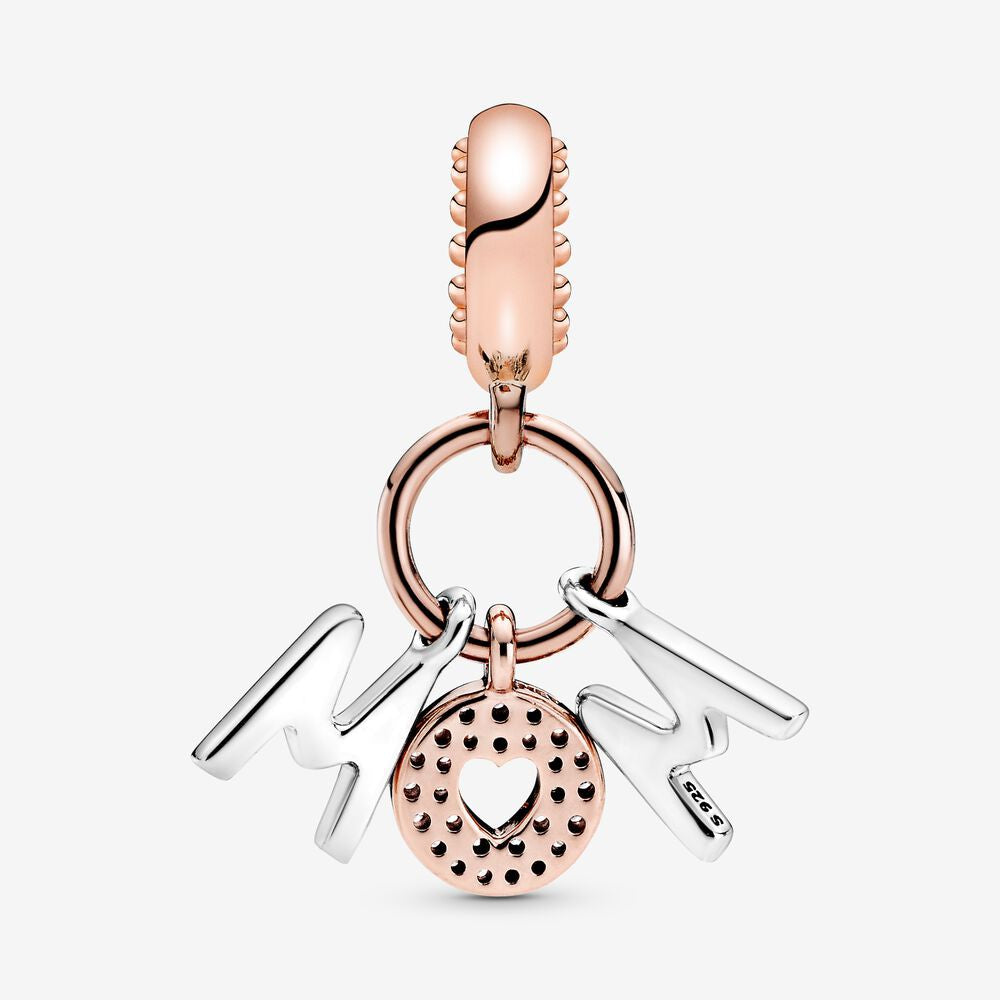 【Moments】PAN Mom Letters Dangle Charm 788828C01 925 silver rose gold Mother MOM rose gold